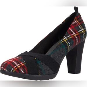 Anne Klein AK Sport Plaid Tartan Block Heel Pump Women’s Size 7